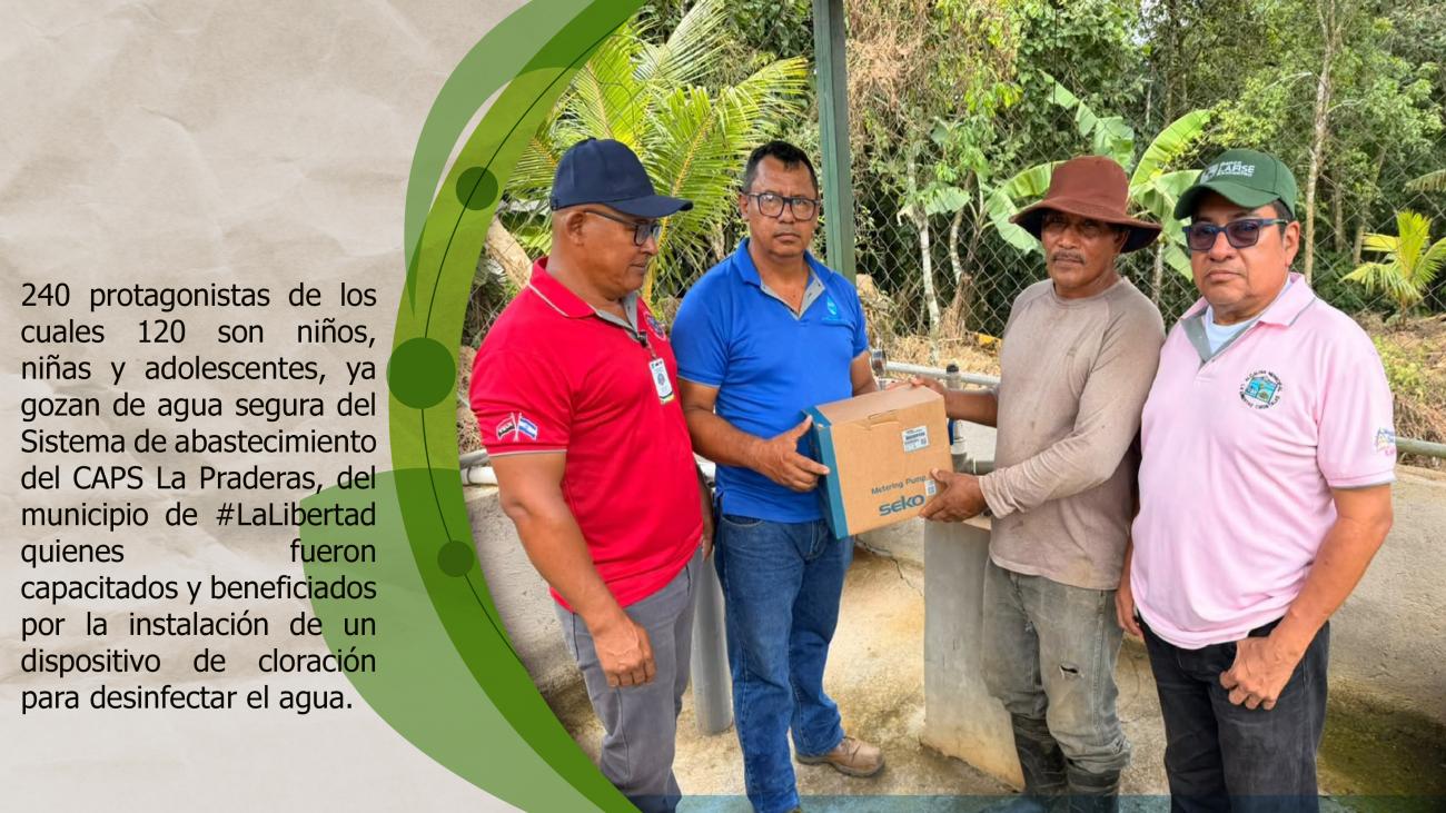  CAPS La Praderas, quienes fueron capacitados y beneficiados por la instalación de un dispositivo de cloración para el agua.
